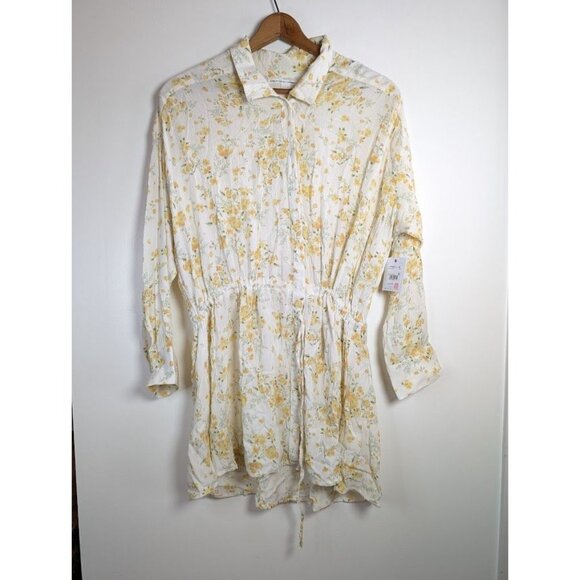 O'Neill Cover Up Large Floral Shirt Dress Boho Cottagecore Cami Tatianna NEW - Picture 1 of 10